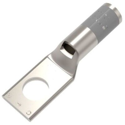 Burndy YA4CLBOX, 4 AWG Str Copper, 1/4 Stud, 1-Hole, Compression Cable Lug, 1 pc