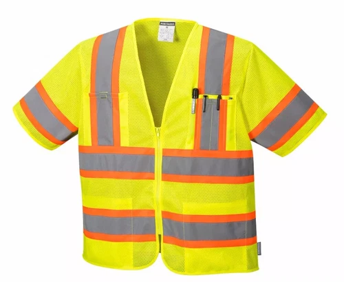 🔥Portwest US383 Augusta Sleeved Hi Vis Cooling Mesh Vest Reflective Tape L/XL - product listing photo