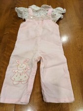 Vintage Tiny Tots Girls Romper Jumper Easter 2 piece Size 24 Months 1960s