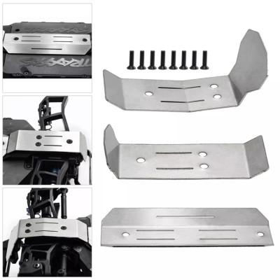 Stainless Steel Skid Plate Guard Chassis Armor Set For Traxxas Mini Maxx RC Car