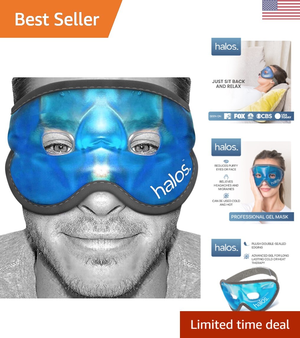 Cooling Eye Mask - Relieves Puffy Eyes & Headaches - Soothing Gel Mask Therapy