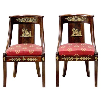 Important Period French Empire Chairs circa 1825 --Bonaparte History