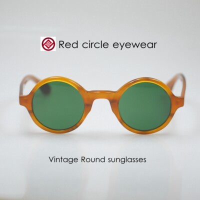 Round green sunglasses men display picture 2