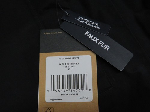 Womens PLUS 2X The North Face Arctic Parka Down Waterproof Winter Jacket Black - Picture 16 of 17