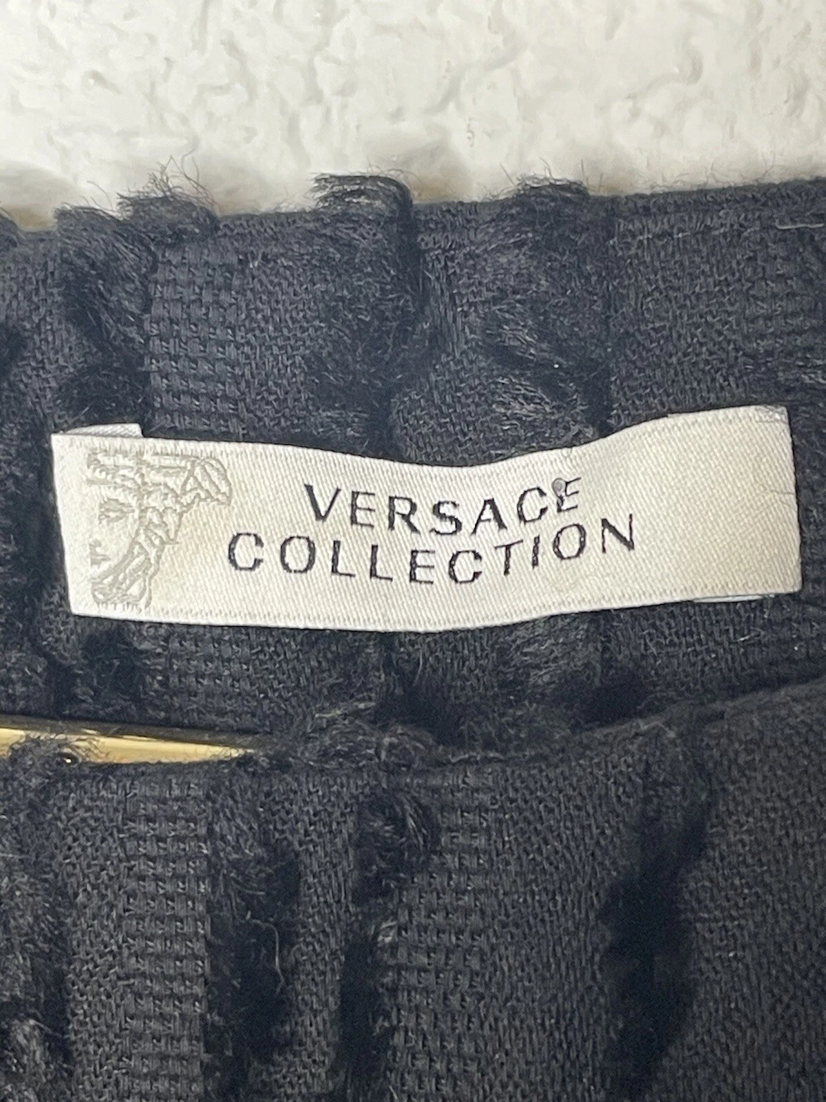 VERSACE COLLECTION Mini Abito Nero EU 42 o Tg 6 Texturizzato