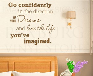 Go Confidently In The Direction Of Dreams Inspirational Wall Decal Vinyl Art 3 Ebay