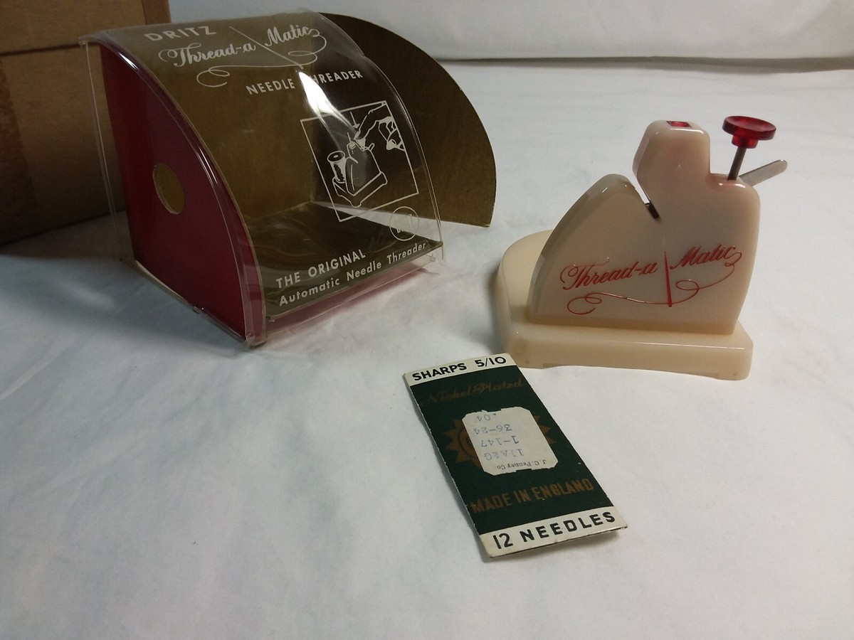 Ancien Enfile-aiguille Dritz Thread-a-Matic - Vintage, Bon état, États-Unis