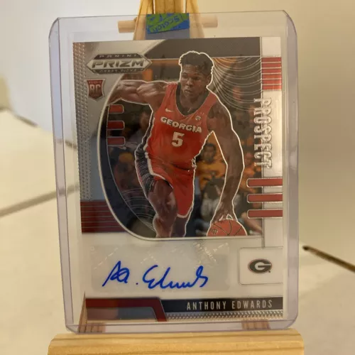 Anthony Edwards 2020 Prizm Draft Picks Rookie Auto RC #PA-AE Auto Georgia Minn