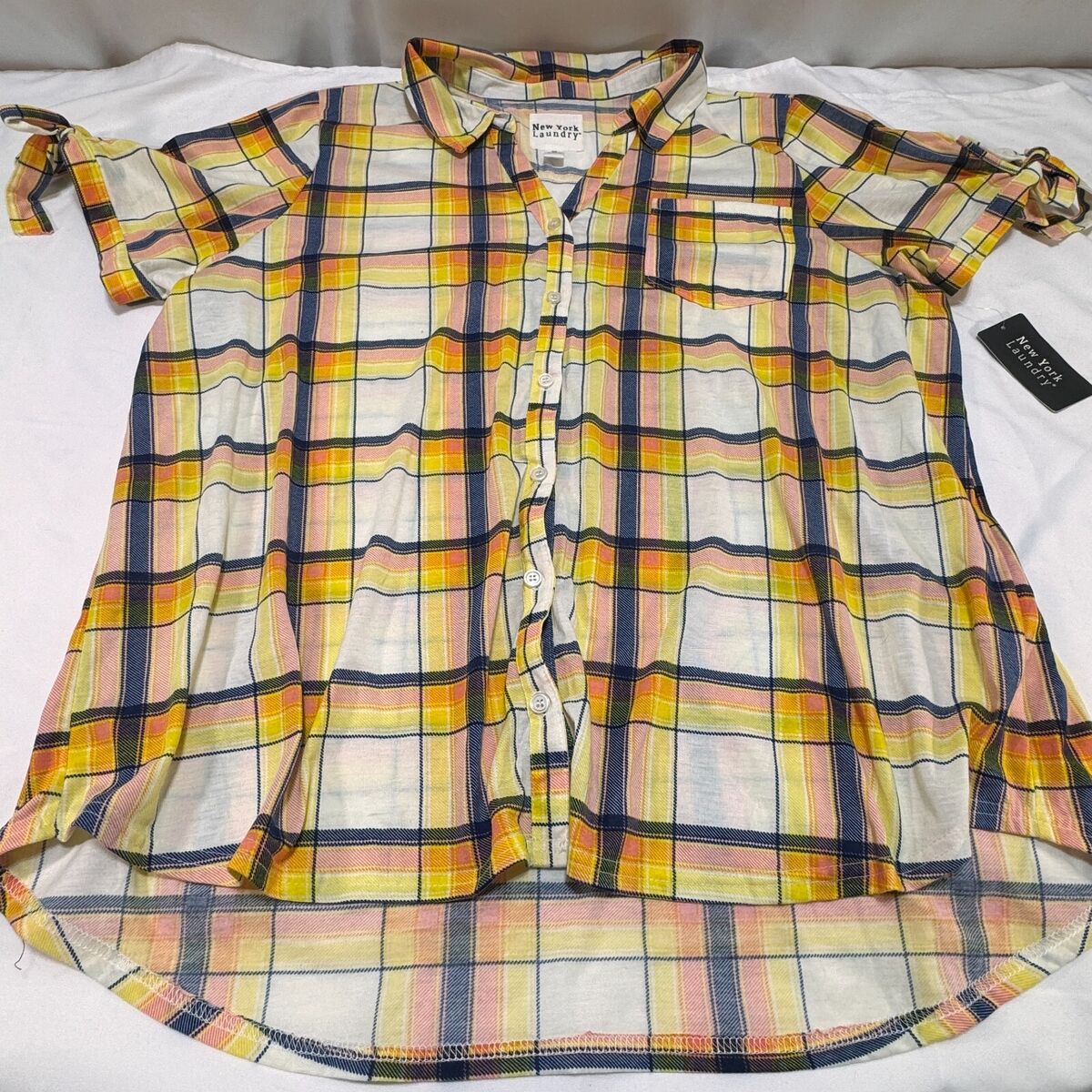 New York Laundry Womens Blouse Plaid Shirt Plus Size 3X New York Laundry Womens Blouse Plaid Shirt Plus Size 3X