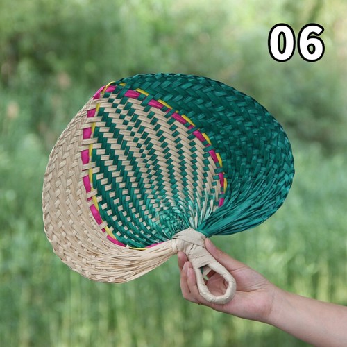Chinese Style Woven Fan Palm Leaf Heart Shaped Fan Dance Performances Props - Picture 16 of 19