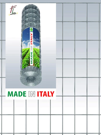 MADE IN ITALY RETE METALLICA ZINCATA RECINZIONE GABBIE ELETTROSALDATA MAGLIA 5x7,5cm H.200 cm