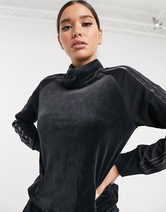 adidas black velvet top