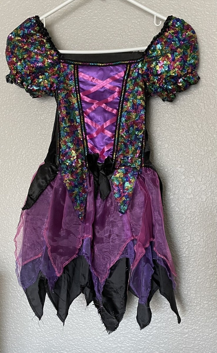 spirit halloween sequin dress Spirit Halloween Purple & Green Sequin Cold Shoulder Dress Children L