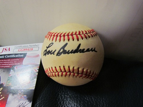 Lou Boudreau AUTOGRAPHED BASEBALL JSA Certified - Picture 2 of 7
