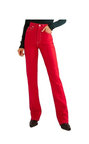 Helmut Lang Red Femme Hi Bootcut Jeans 