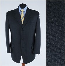 Mens Dark Grey Blazer 46R UK Size HENRY MORELL Wool Sport Coat Jacket
