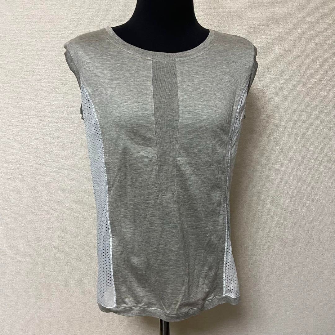 CHANEL Sports Women's Mesh Tank Top Tops Sleeveless Shirt Gray