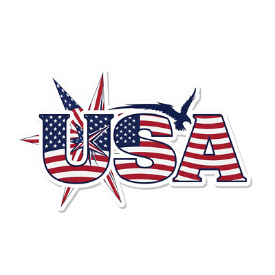 United States of America Custom Sticker 4'' x 7'' Sheet Stars Stripes Eagle US USA