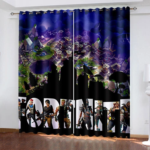 #3D Kids Game Curtains Bedroom Pair#Thick Thermal Blackout Ring Top Eyelet Gift - Picture 9 of 24