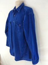 Sportsman Guide St Paul MN Mens XL Blue Vtg USA Made Cotton Chamois Shirt