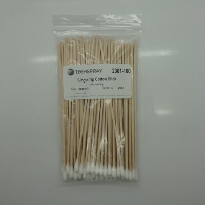 100 Pack of 6 Inch TechSpray Single-Tip Cotton Sticks 2301-100