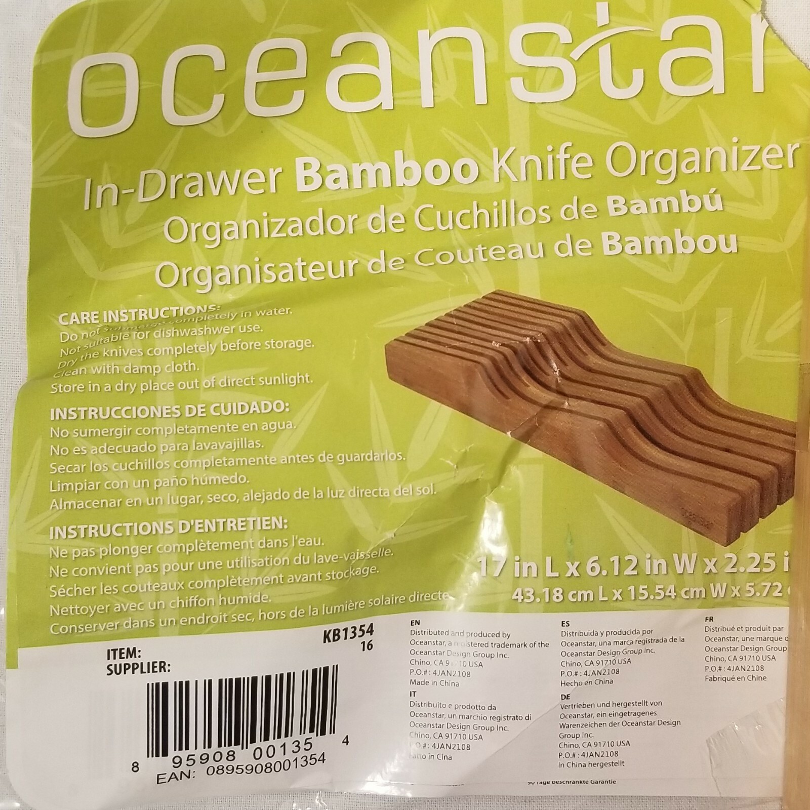 Oceanstar In Drawer Bamboo Knife Organizer, 17 L x 6.12 W x 2.25 H eBay