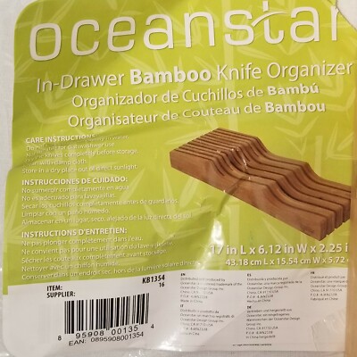 Oceanstar Bambus Messer-Organizer – 43,2x15,5x5,7 Cm, Für Bis Zu 11 Messer