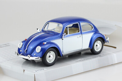 VW Käfer blau weiß 1:24 Kinsmart Modellauto 