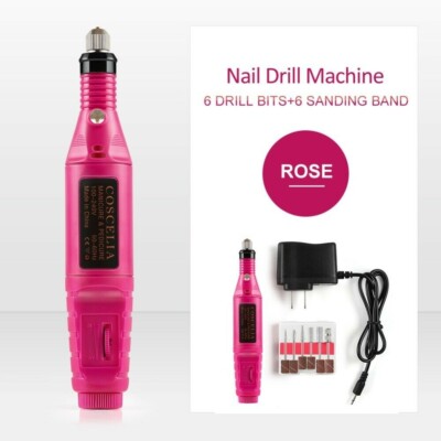 Electric Nail Drill File Acrylic Art File Manicure Pedicure Portable Machine Kit