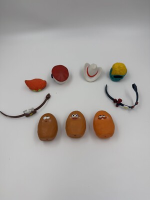 Lot of 3 Vintage McDonald's Chicken Nugget Figures With Hats and Belts
