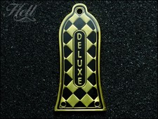 "Diamante" DELUXE 3-Hole Truss Rod Cover Gold . Fits most Epiphone and others.