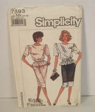 Simplicity 7893 Easy-To-Sew Two-Piece Dress (2 Styles) Pattern Misses' 10-16 UC