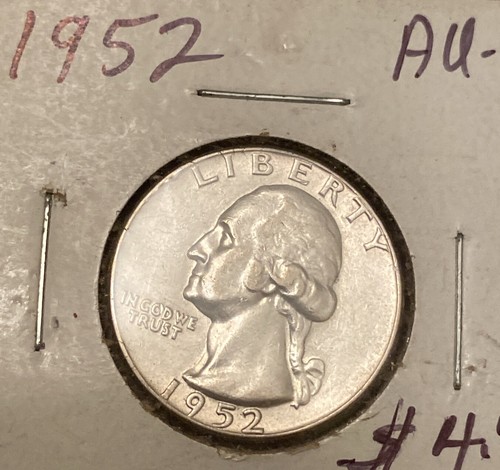 1952 P Washington Quarter Gem Almost Uncirculated 90% Silver - 第 1/10 張圖片