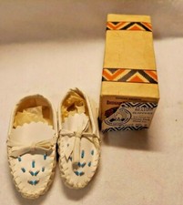 Vintage "Indian Made" Baby Moccasins Native American Glacier Park Hotel Co.
