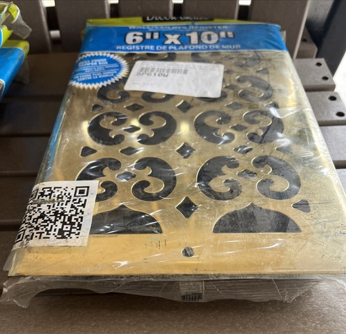 Decor Grates SP610W Wall/Ceiling Register, 6 x 10 Inch, Brass NIP - Picture 2 of 3