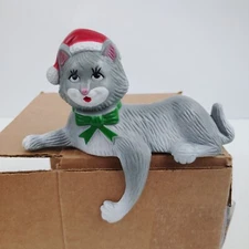 Vintage 1982 Sun Hill Industries Cat Christmas Stocking Hanger