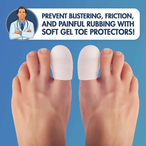 Soft Gel Toe Protectors for Men & Women - 6 Pieces - Toe Caps for Foot Pain Reli - Picture 2 of 12