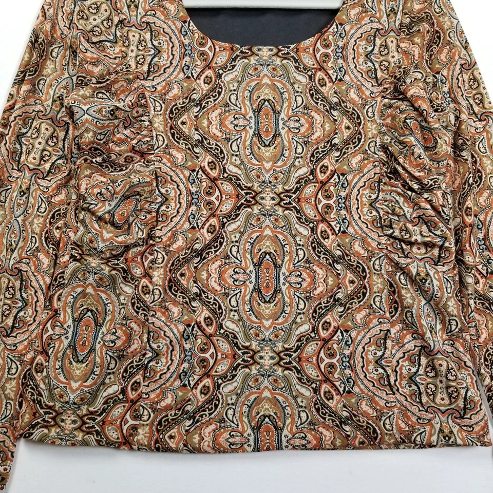 Blusa elástica Anne Klein Top para mujer pequeña S cachemira manga larga fruncida Foto 3 de 4