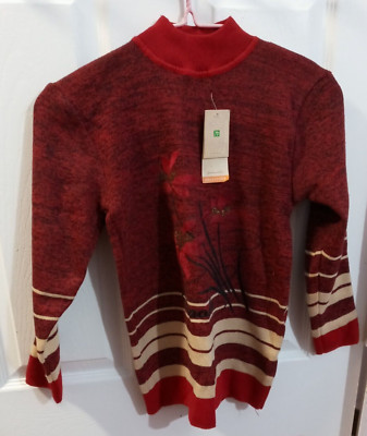 new with tag burgundy children girls knitted sweater
