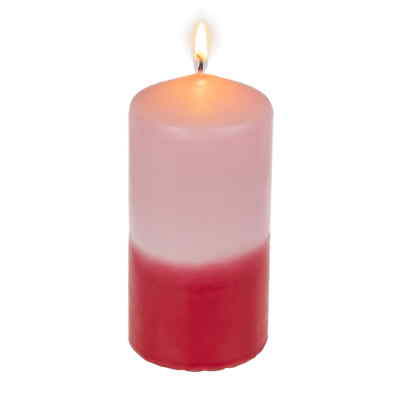 RESTPOSTEN -  2 Set OOTB Stumpenkerze mit Farbverlauf Geschenkbox Rosa - Rot