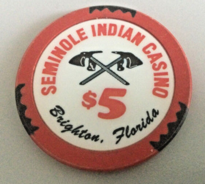 Indian Casino Casino Chip  Seminole von Brighton Florida 3 Black Casino Chip $5