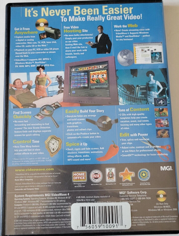 Software CD ROM para PC Hogar y Oficina MGI Video Wave Versión 4.0 Foto 2 de 4