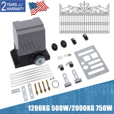 4400LBS Automatic Sliding Gate Opener Rack Driven W/ 2 Remotes & Complete Kit