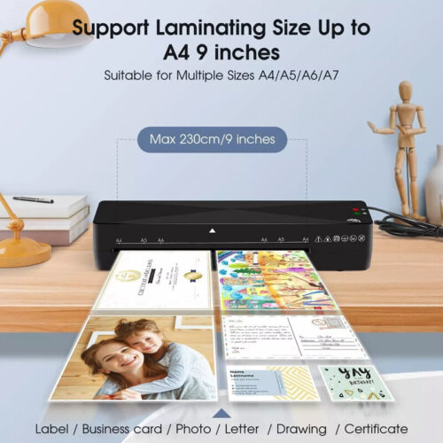 4 IN 1 A4 Hot Laminator Machine w/ 10 Pouches (5*A5+5*A6) For Home Office NEW - Picture 3 of 9