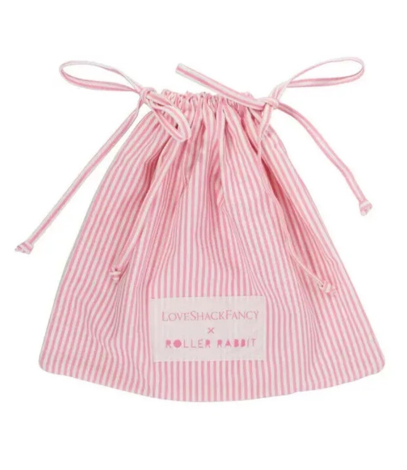 New Roller Rabbit X LoveShackFancy Baby Bow Hearts 2 Cosmetic Bag Make