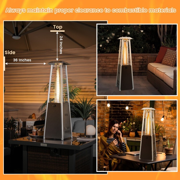 35u0026#039;u0026#039; Propane Gas 9500 BTU Portable Tabletop Pyramid Patio Heater  Rustproof Steel | eBay