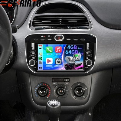 Android 15 4+64GB Autoradio Carplay Für Fiat Grande Punto EVO Linea 2010-12 Navi