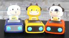3 Pce. iPlay, iLearn Press to Go Car Toys for Toddlers, Baby Animal Racing Cars