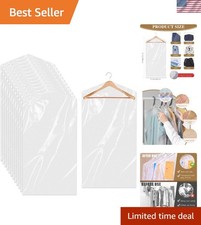20 Pack Garment Bags for Hanging Clothes Plastic Garment Bags Clear Clothes C...
