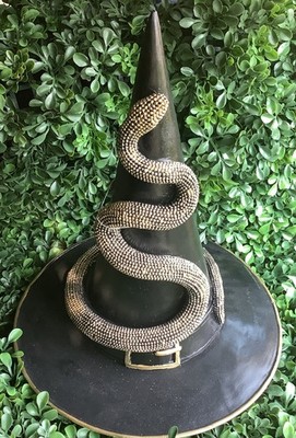 Wicked Witch Hat With Gold Snake-Large Size-Sophisticated Halloween-Spooky Good!